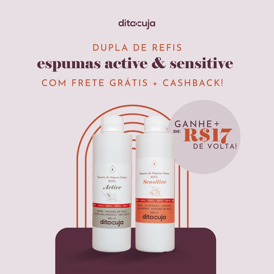 1 REFIL ACTIVE + 1 REFIL SENSITIVE Espuma Íntima