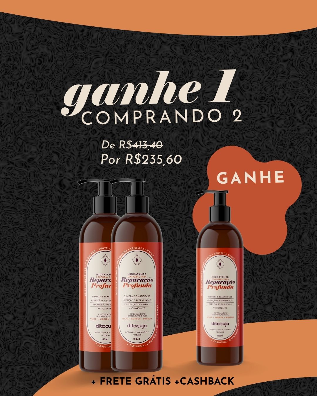 2x Hidratante Corporal Reparação Profunda (Seios, barriga e bumbum)