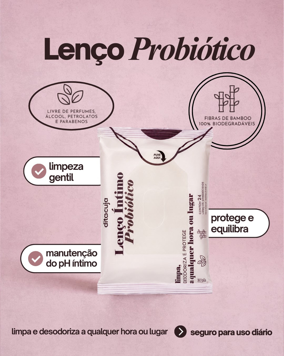 Lenço Íntimo Probiótico (Compre 3 leve 4)