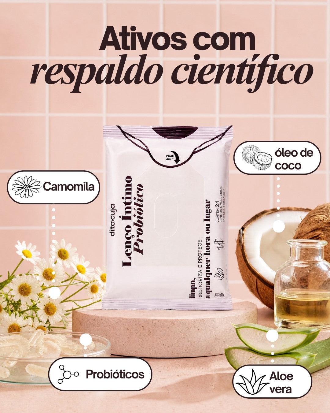 Lenço Íntimo Probiótico (Compre 3 leve 4)