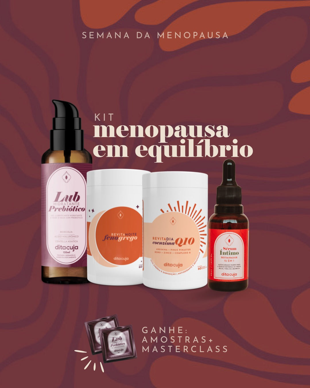 Kit Menopausa em Equilíbrio (Lub + Revita + Sérum)