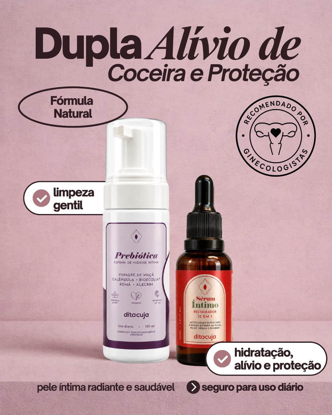 Dupla Alívio de Coceira e Proteção