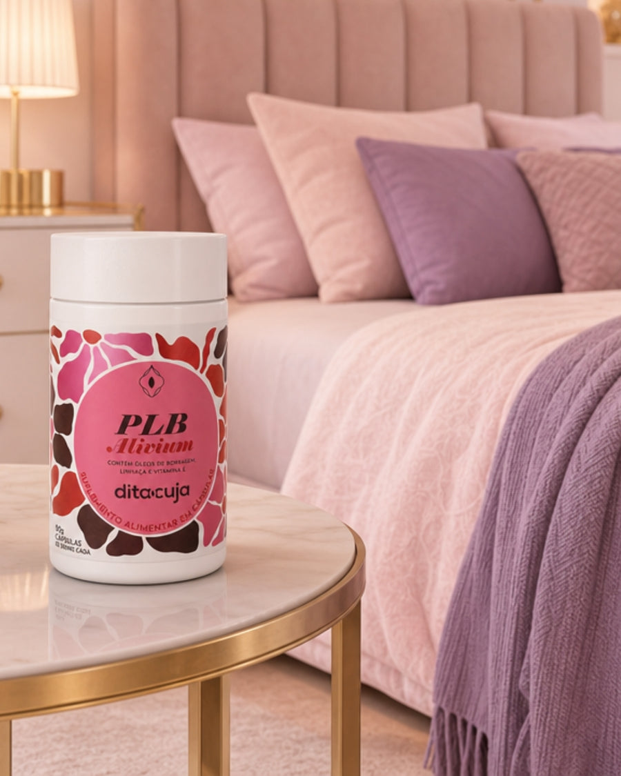 PLB: Tomar 1 cápsula após a principal refeição, para alívio da irritabilidade e desconfortos da TPM e menopausa. 